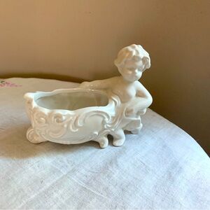 Vintage Relpo ceramic angel planter/trinket dish